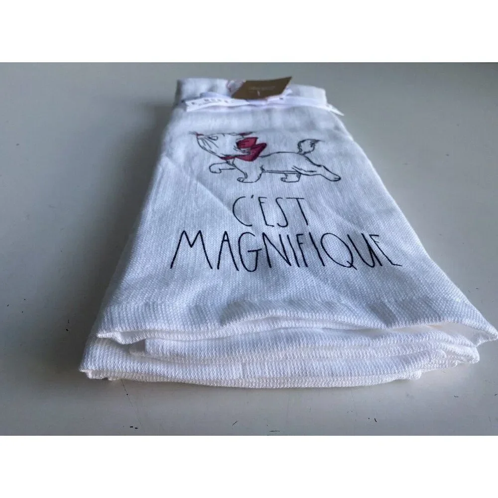 2 Pk Rae Dunn Disney Aristocats Marie C’est Magnifique Kitchen Towel Set‎ NEW